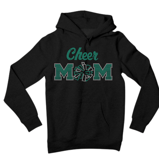 Cheer Mom Rhinestone Shirt – Cheerleader Mom Sparkle Bling Tee | Blingdazzel HOODIE