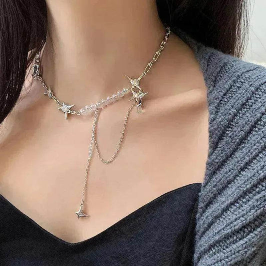 Chic Diamond Star Pendant Necklace