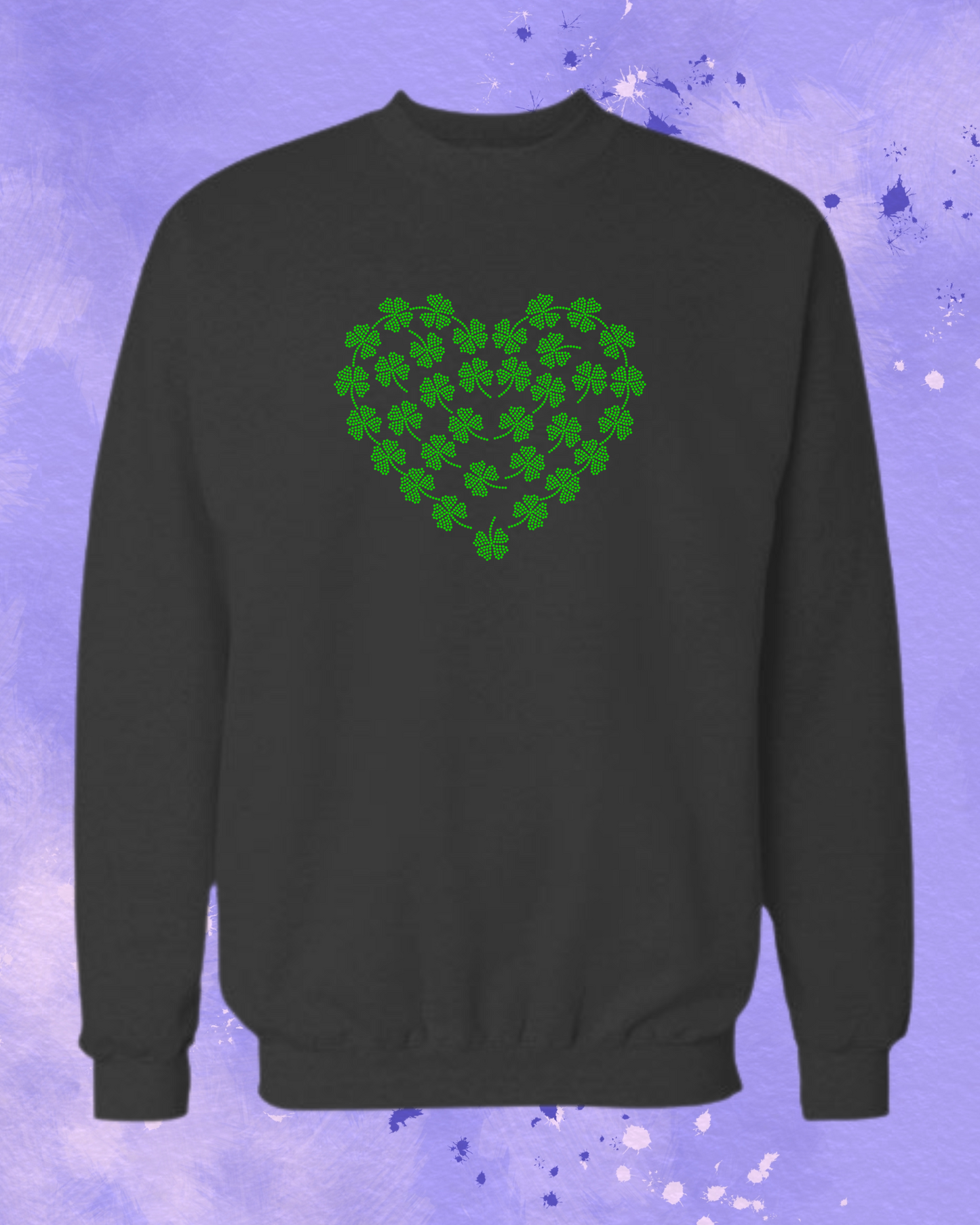 St. Patrick's Day heart of Shamrock's Rhinestone Apparel