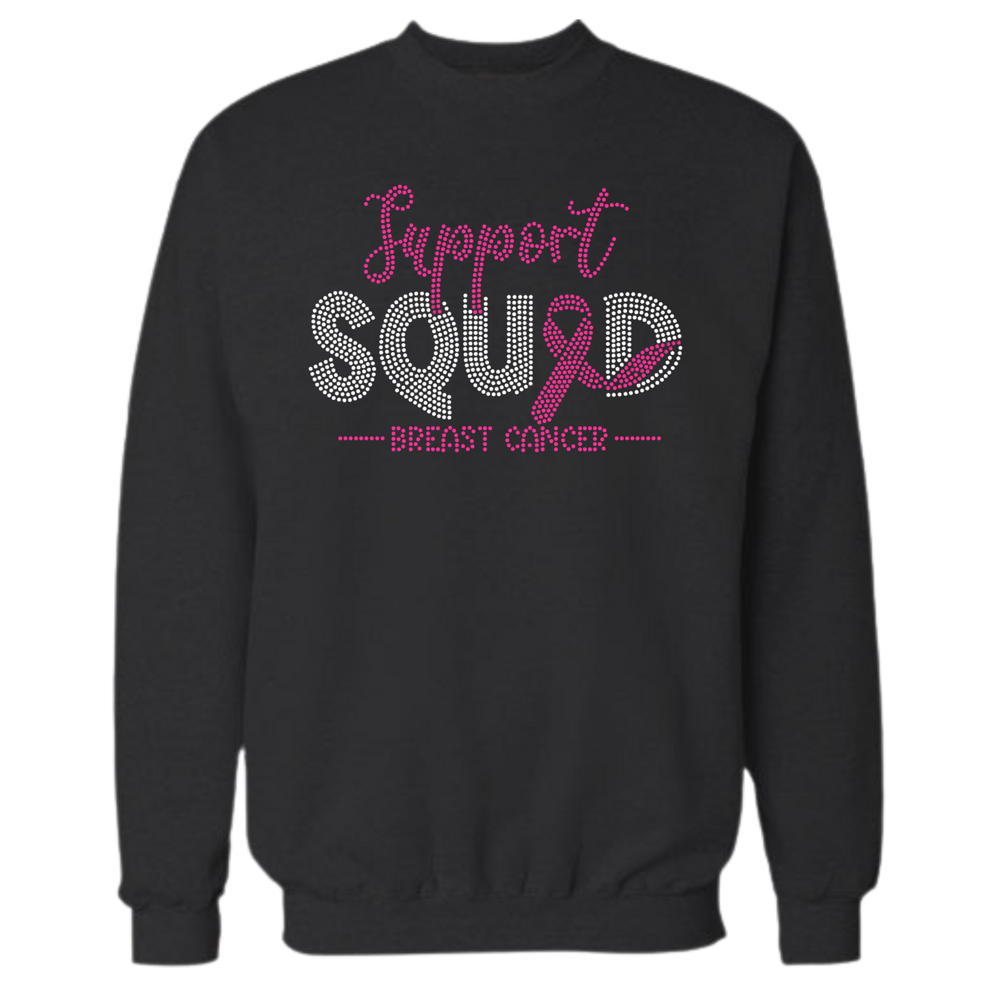 Support Squad Breast Cancer Rhinestone Apparel