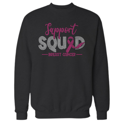 Support Squad Breast Cancer Rhinestone Apparel