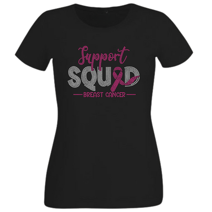 Support Squad Breast Cancer Rhinestone Apparel