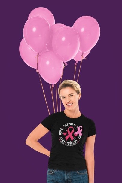 Support, love, care, courage, hope - Breast Cancer Awareness Graphic Collection | Blingdazzel.com