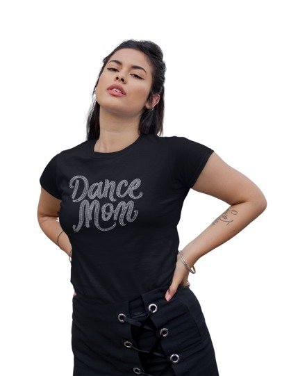 Dance Mom Rhinestone T-Shirt – Sparkly Dance Mom Life Bling Tee | Blingdazzel T-SHIRT