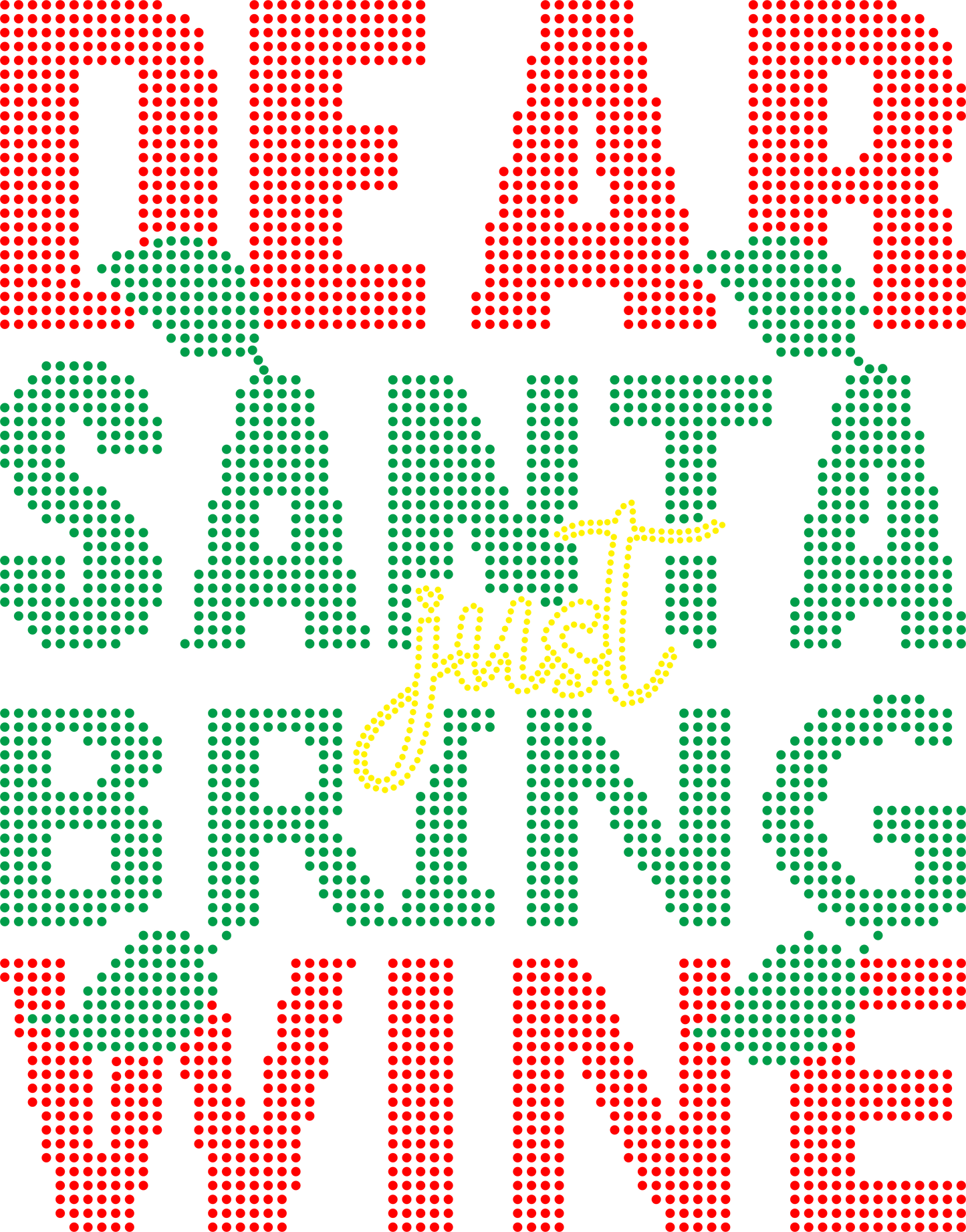 Dear Santa Just Bring Wine Rhinestone Christmas T-Shirt