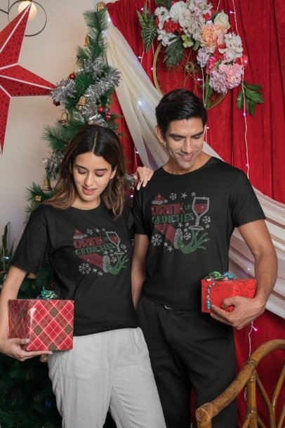 Drink up Grinches Rhinestone Apparel