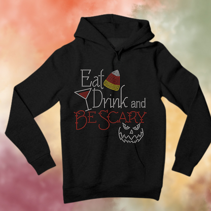 Eat Drink and Be Scary Rhinestone Apparel