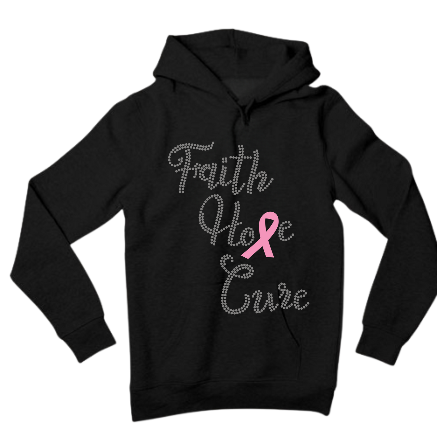 Faith Hope Cure Breast Cancer Rhinestone Apparel