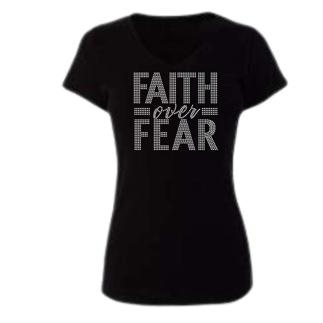 Faith Over Fear Rhinestone Apparel