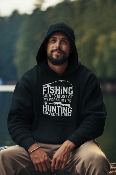 Fishing Solves Most of My Problems, Hunting Solves the Rest - Graphic Design