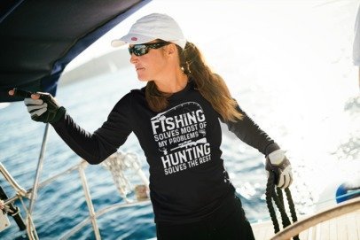 Fishing Solves Most of My Problems, Hunting Solves the Rest - Graphic Design