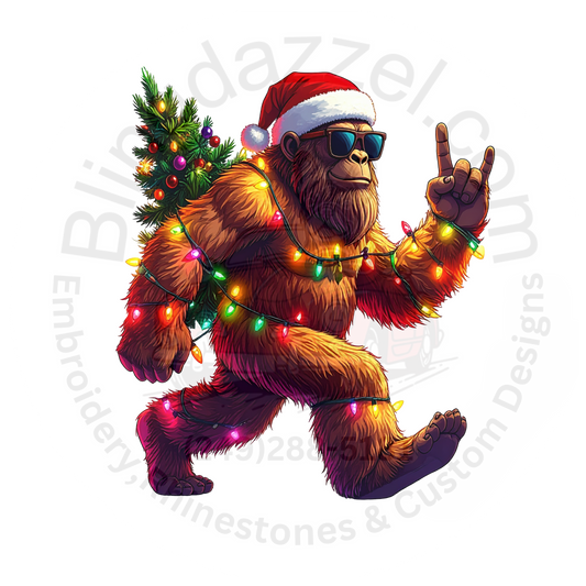 Christmas Sasquatch T-Shirt, Funny Bigfoot Holiday Shirt, Festive Graphic Tee