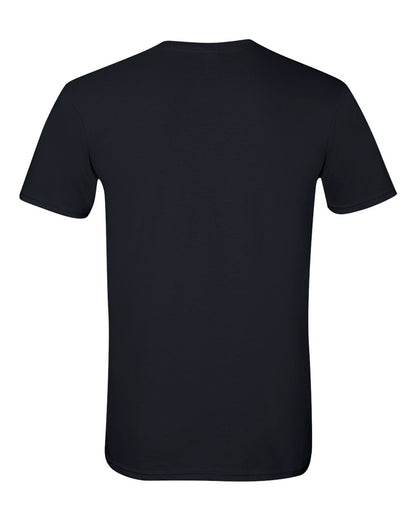 Black crew-neck t-shirt, solid back view