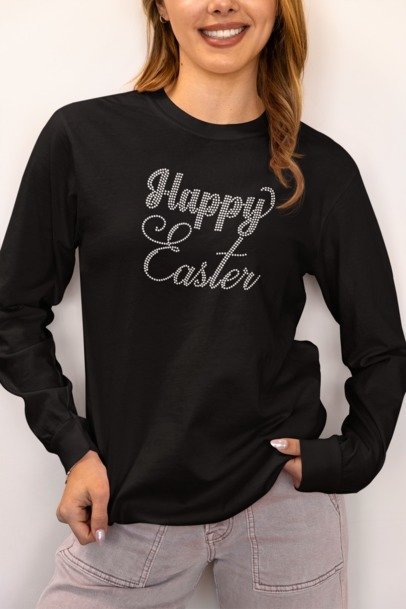 Happy Easter Rhinestone Apparel