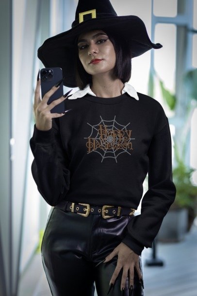 Happy Halloween Rhinestone Apparel
