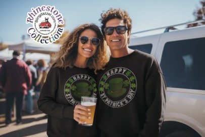 Happy St. Patrick's Day Rhinestone Apparel
