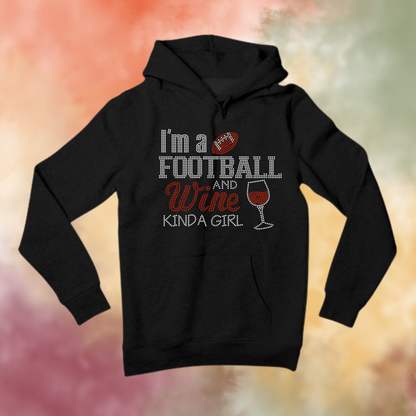 Wine and Football Kinda Girl Rhinestone Apparel