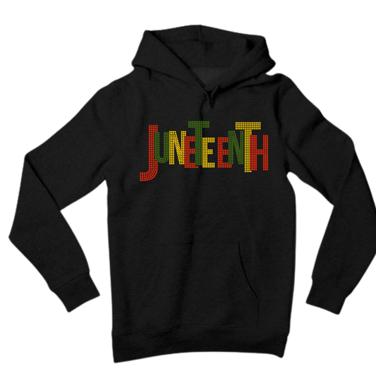 Juneteenth Rhinestone Shirt – Freedom Celebration Sparkle Bling Tee | Blingdazzel HOODIE