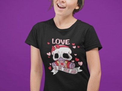Love Is in the Air (Gas Mask) Anti-Valentine’s T-Shirt – Blingdazzel Graphic Tee