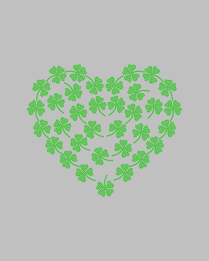 St. Patrick's Day heart of Shamrock's Rhinestone Apparel