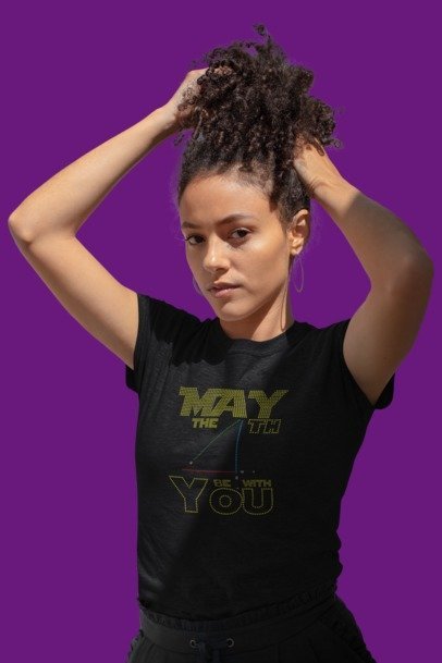 May the 4th Be With You Rhinestone T-Shirt – Sparkle Star Wars Inspired Tee for Women & Men | Blingdazzel T-shirt Black