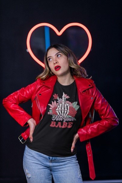 Not Your Babe Anti-Valentine’s Graphic Design T-Shirt – Blingdazzel