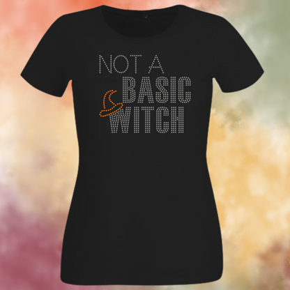 Not a Basic witch Rhinestone Apparel