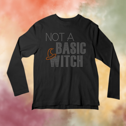 Not a Basic witch Rhinestone Apparel