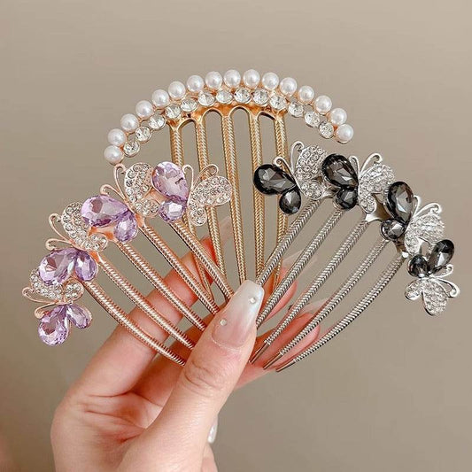 Butterfly  Rhinestone Barrette Clip