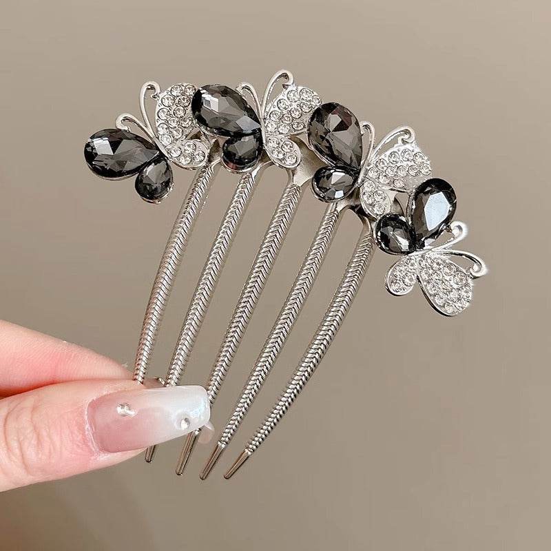 Butterfly  Rhinestone Barrette Clip