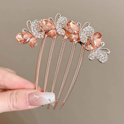 Butterfly  Rhinestone Barrette Clip