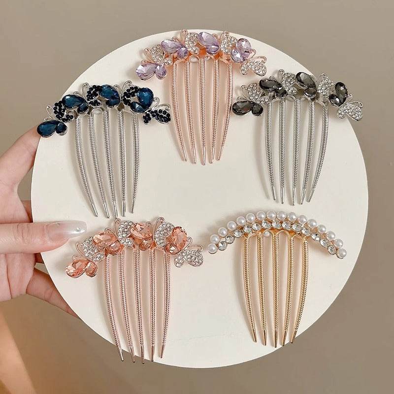 Butterfly  Rhinestone Barrette Clip