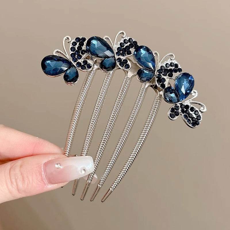 Butterfly  Rhinestone Barrette Clip