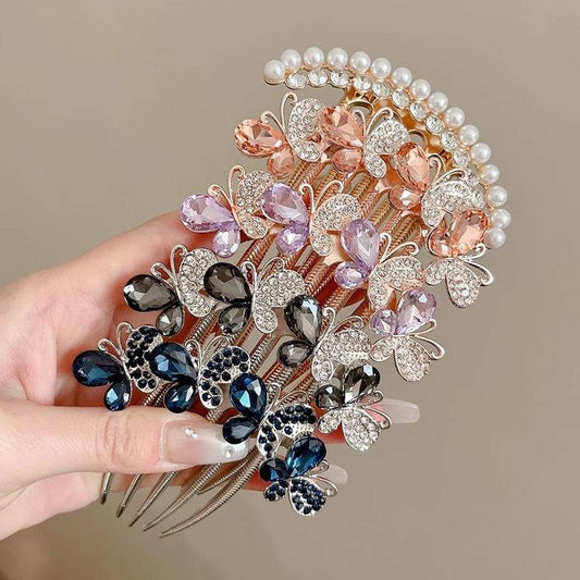 Butterfly  Rhinestone Barrette Clip