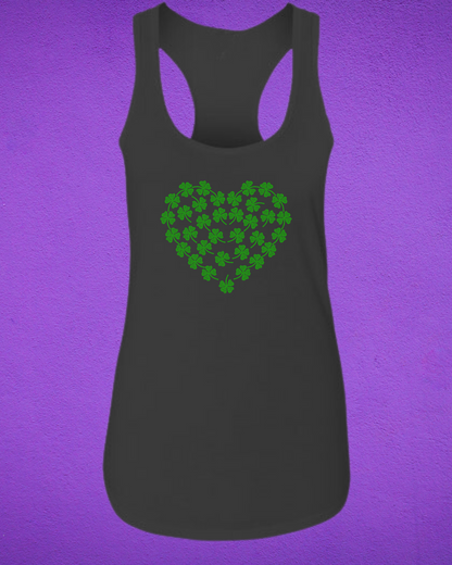 St. Patrick's Day heart of Shamrock's Rhinestone Apparel