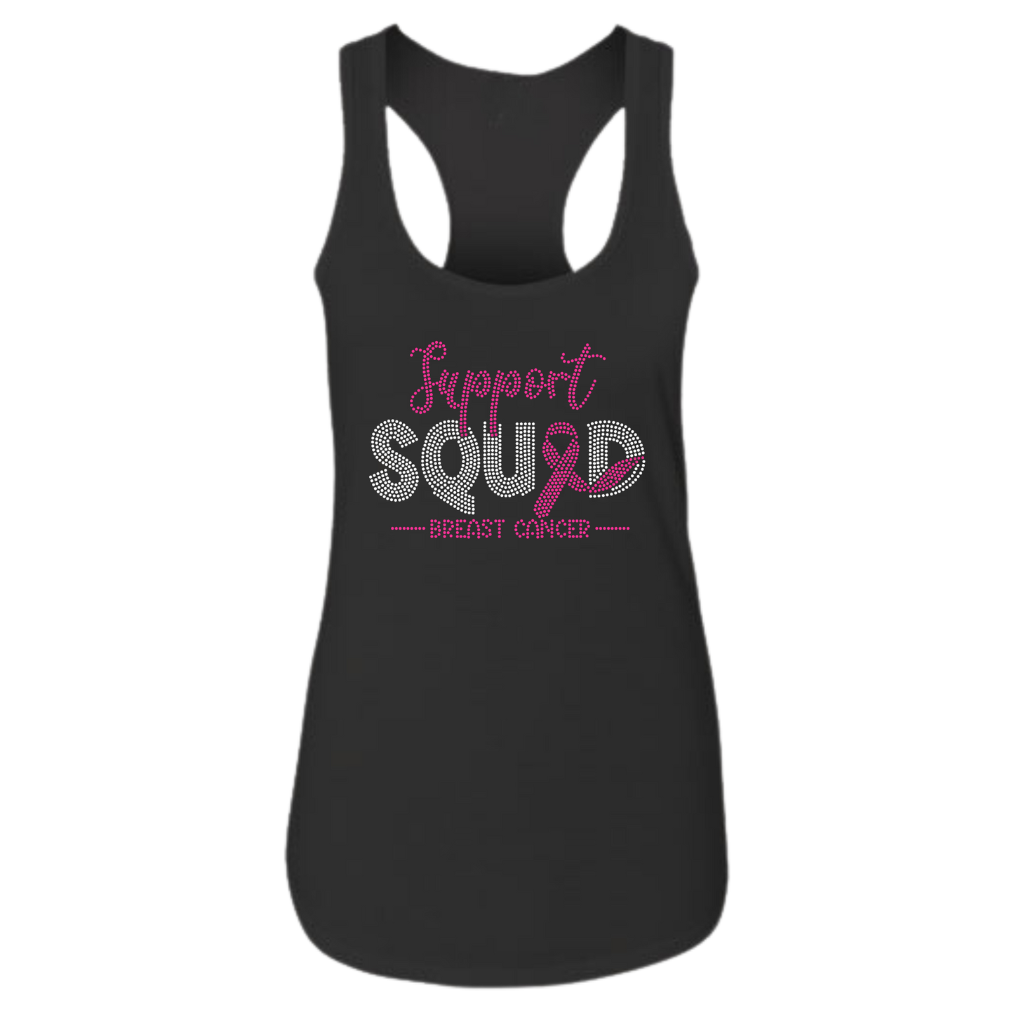 Support Squad Breast Cancer Rhinestone Apparel