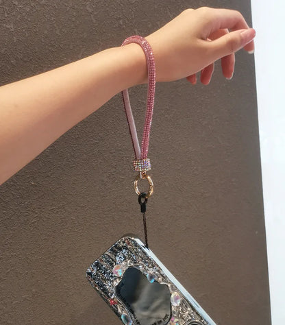 Mobile Phone Lanyard Wrist Chain Luxury Rhinestone Lanyard High-end Short Diamond-encrusted Bracelet Antiloss Reinforced Lanyard