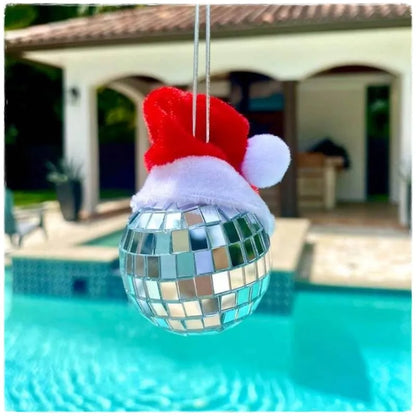 Fringe Rhinestone Pink Cowgirl Disco Ball Car Hanging Rear View Mirror Accessory Cowboy Trendy Cute Charms Christmas Ornaments