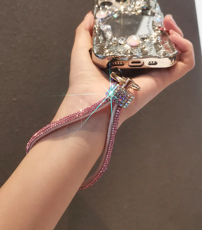Mobile Phone Lanyard Wrist Chain Luxury Rhinestone Lanyard High-end Short Diamond-encrusted Bracelet Antiloss Reinforced Lanyard
