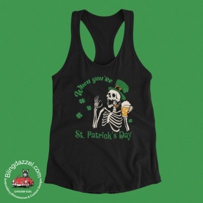 Dead Inside, But It’s St. Patrick’s Day - Skeleton Beer Graphic Design