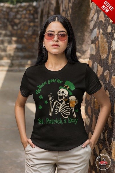 Dead Inside, But It’s St. Patrick’s Day - Skeleton Beer Graphic Design