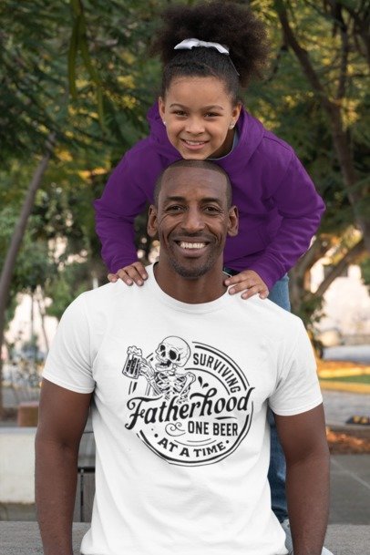 Surviving Fatherhood One Beer at a Time – Funny Dad Life Graphic Tee