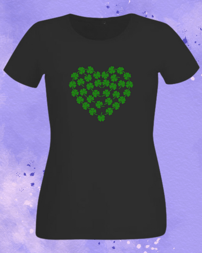 St. Patrick's Day heart of Shamrock's Rhinestone Apparel