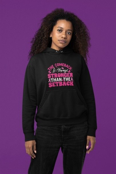 The Comeback Is Always Stronger Than The Setback – Motivational Graphic Apparel | T-Shirt, Long Sleeve, Crewneck & Hoodie | Blingdazzel