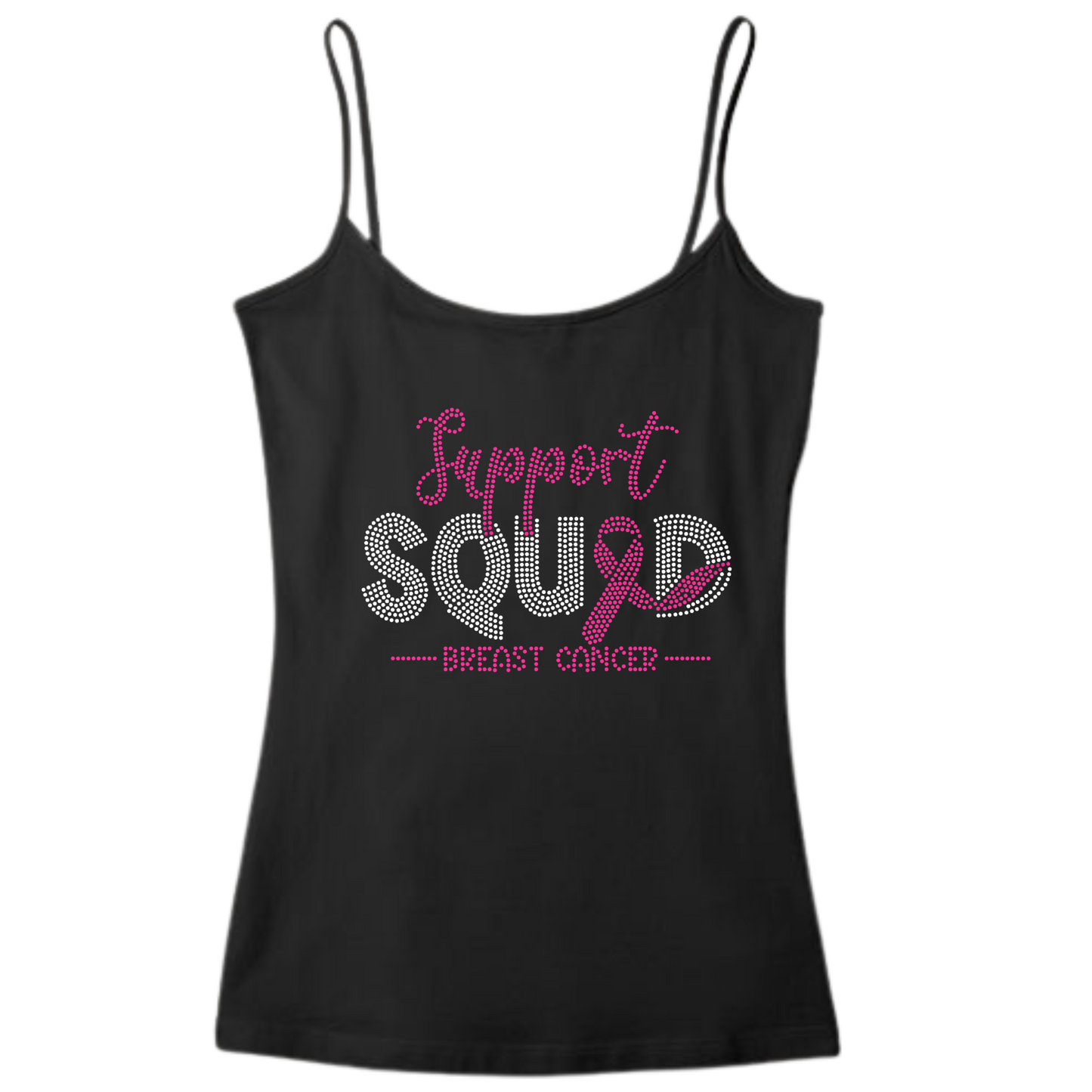 Support Squad Breast Cancer Rhinestone Apparel