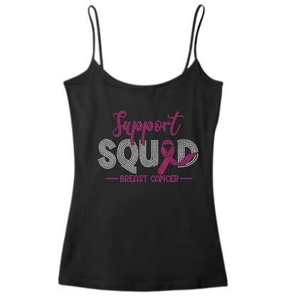 Support Squad Breast Cancer Rhinestone Apparel