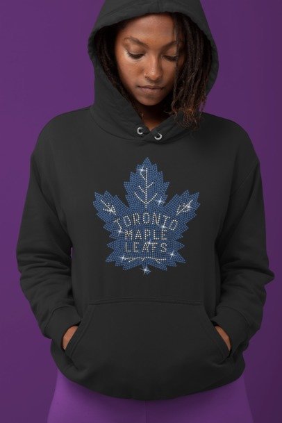 Rhinestone Toronto Maple Leaf Fan Shirt – Sparkle Hockey Bling Apparel | Bling Dazzel Hoodie Black