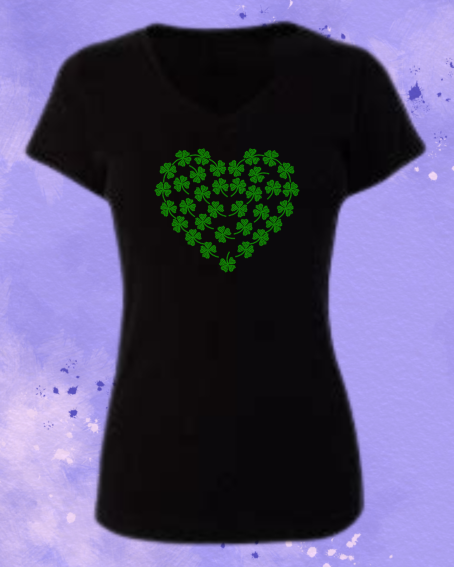 St. Patrick's Day heart of Shamrock's Rhinestone Apparel