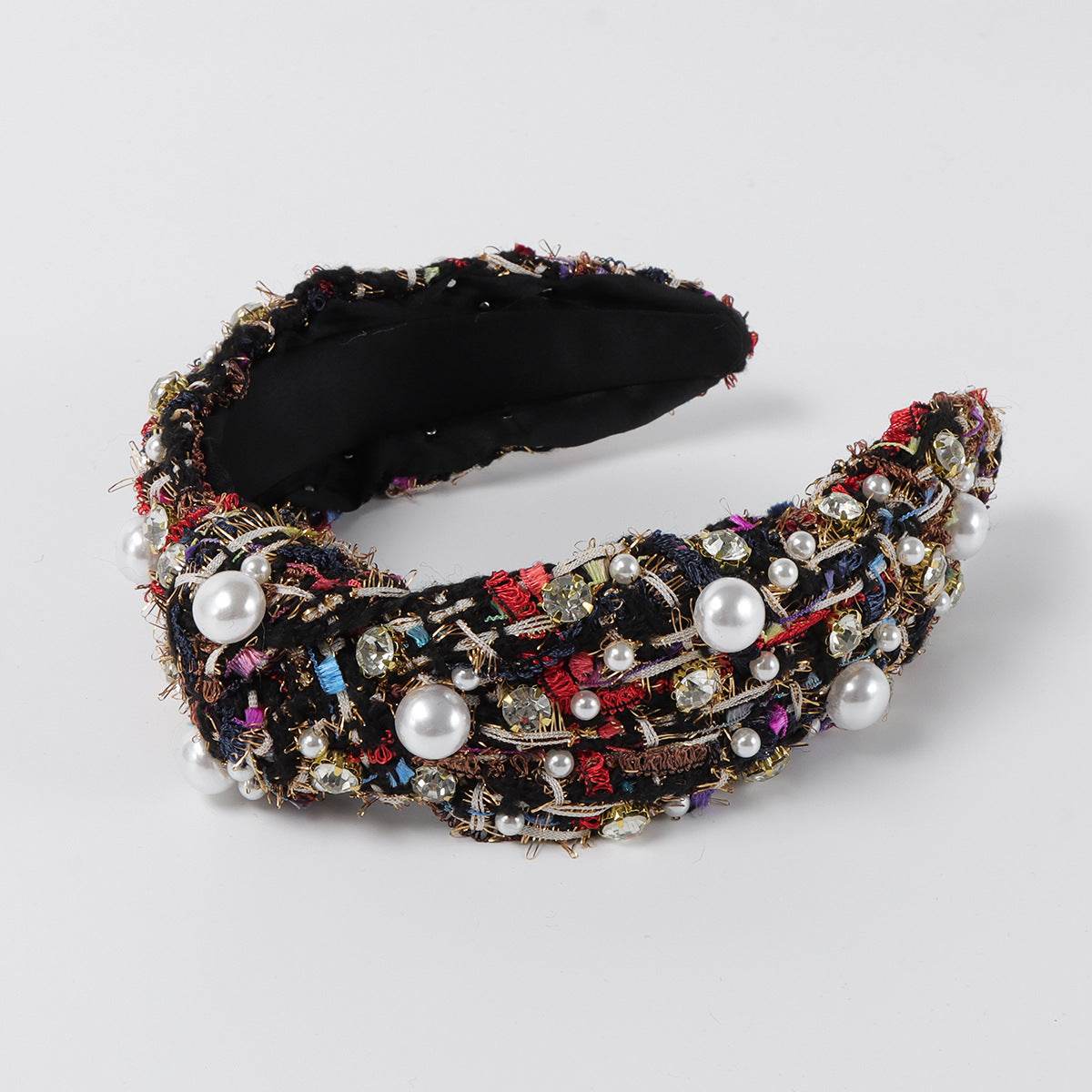 Vintage Fabric Rhinestone Pearl Headband