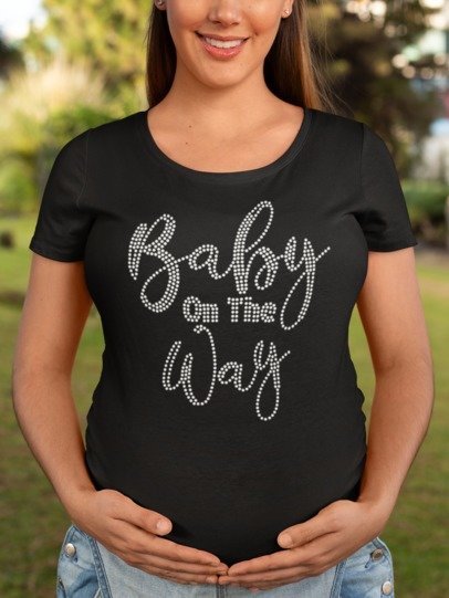 Baby on the Way Rhinestone Apparel